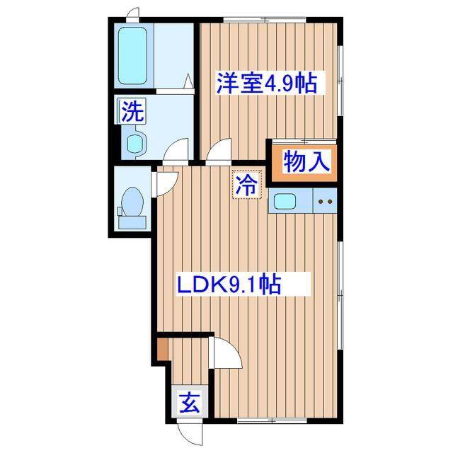モンマルトル(1LDK/1階)の間取り写真