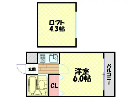 桜・リバーテラス(1K/2階)の間取り写真