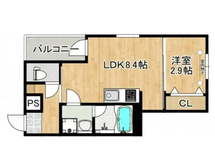 MOVE江波東(1LDK/3階)の間取り写真