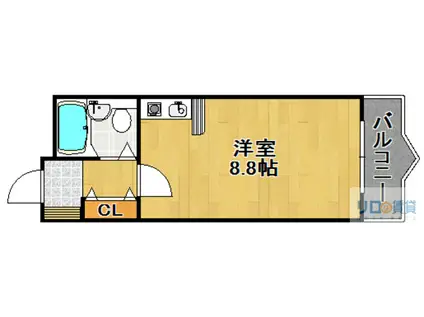 パレスオリーブ(ワンルーム/3階)の間取り写真