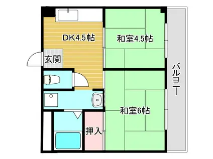 Yコーポ(2DK/4階)の間取り写真