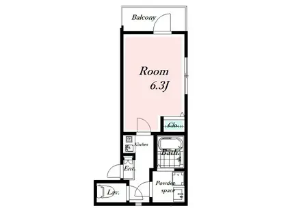 リブ三軒茶屋(1K/2階)の間取り写真