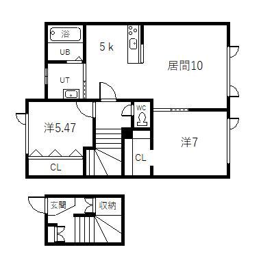 XENIAL(2LDK/2階)の間取り写真