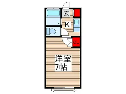 PIGLET(1K/1階)の間取り写真