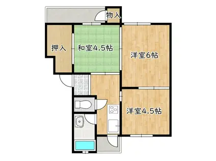 ISE伊勢綾園7605(3K/1階)の間取り写真