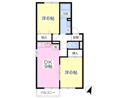 コトー桜台(2DK/1階)の間取り写真