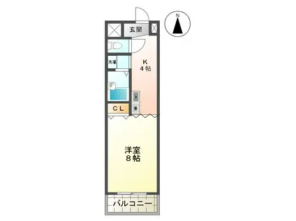 ラ・ベル・ビュー(1K/7階)の間取り写真