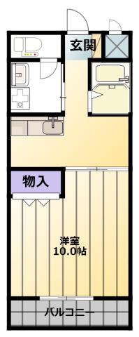 フォルトーナ(1K/2階)の間取り写真