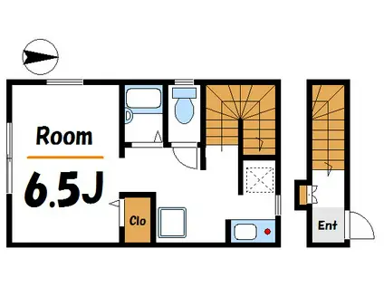 プチ・ラクール(1K/2階)の間取り写真
