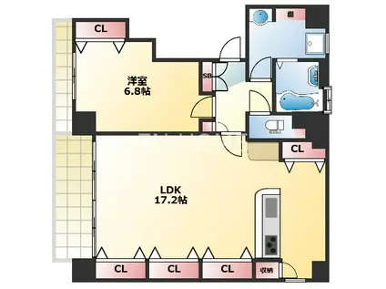グランテージ国分町(1LDK/5階)の間取り写真