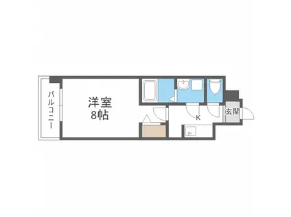 S-RESIDENCE大橋FLUSS(1K/7階)の間取り写真