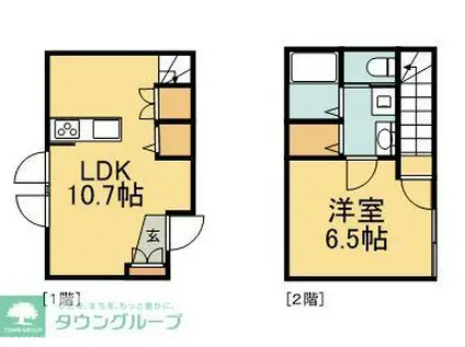 府中市武蔵台1丁目計画(1LDK/1階)の間取り写真