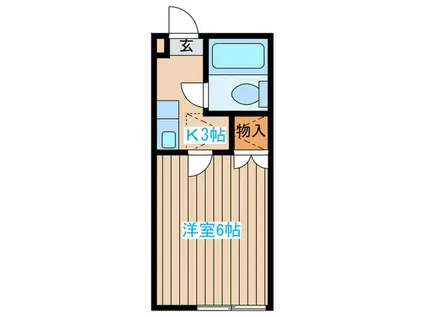 リトルガーデン(1K/2階)の間取り写真