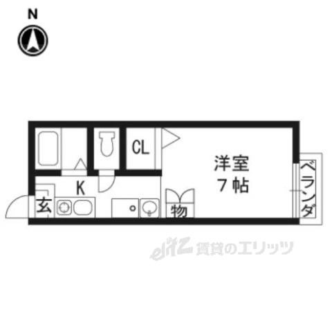ORION淀(1K/2階)の間取り写真