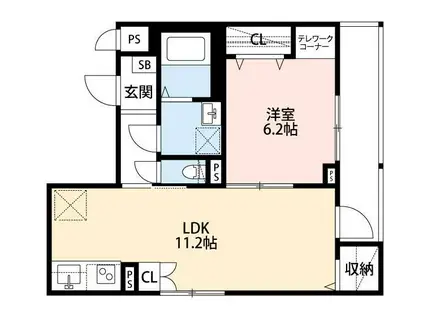 ANGE FLEUR(1LDK/3階)の間取り写真