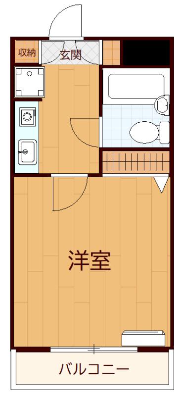 ラレーブ日野(1K/3階)の間取り写真