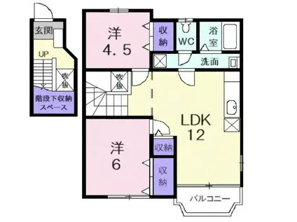 イーストMARUGI(2LDK/2階)の間取り写真