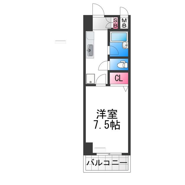 IBC中百舌鳥(1K/2階)の間取り写真