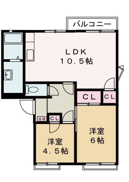 フレグランス北山(3DK/2階)の間取り写真