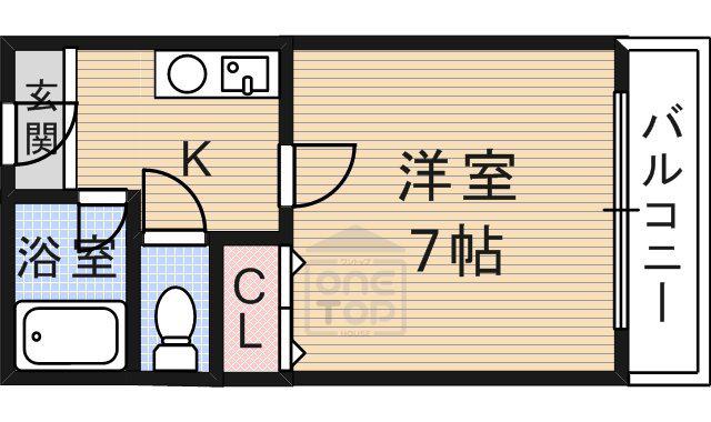 宮元12番館(1K/1階)の間取り写真