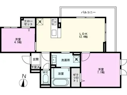 ルミナスコート(2LDK/2階)の間取り写真