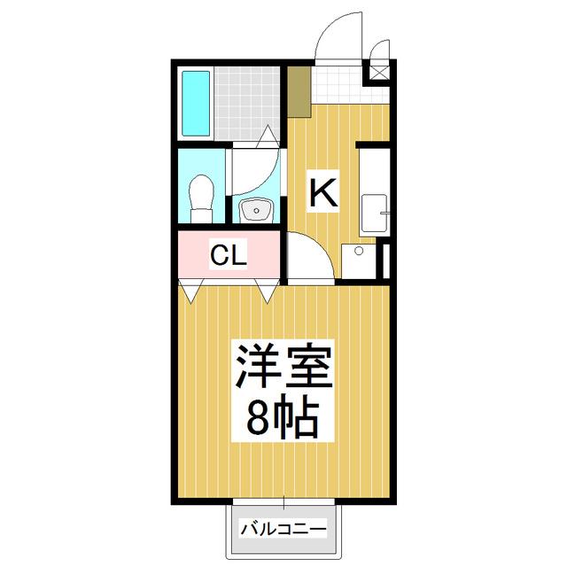 セントラルコート(1K/2階)の間取り写真