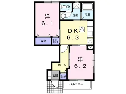 サンルームガルテンII(2DK/1階)の間取り写真