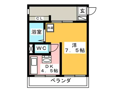 多恵第1ビル(1DK/1階)の間取り写真