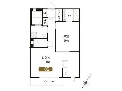 シャーメゾンルナ(1LDK/1階)の間取り写真