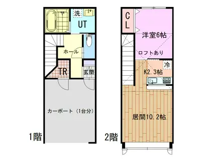 プログレ(1LDK/1階)の間取り写真