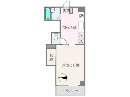 ルミエールアイカワ(1DK/1階)の間取り写真