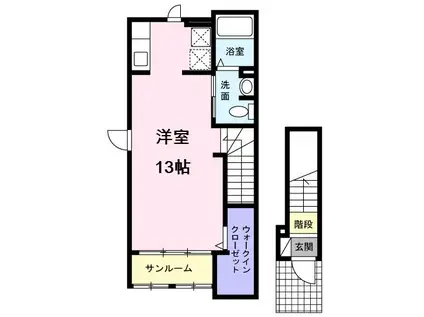 リヴェール(ワンルーム/2階)の間取り写真