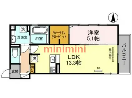 D-RESIDENCE 別所中の町(1LDK/3階)の間取り写真