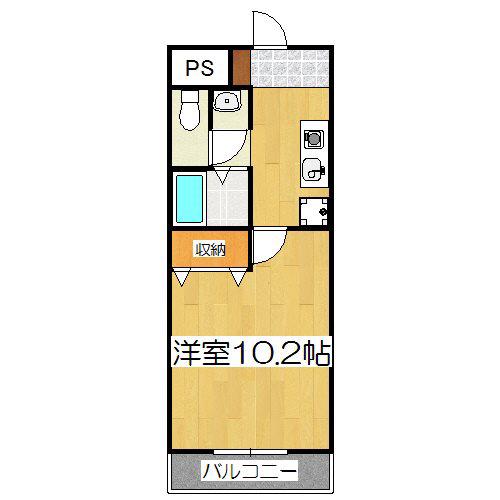 メディナ三条室町(1K/9階)の間取り写真