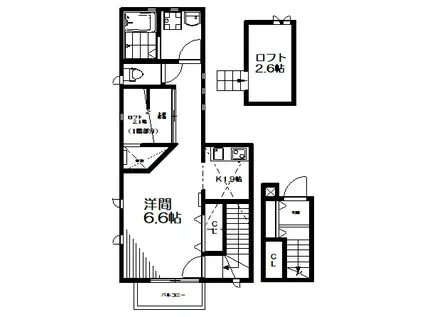 カサ・ミラ(1K/2階)の間取り写真