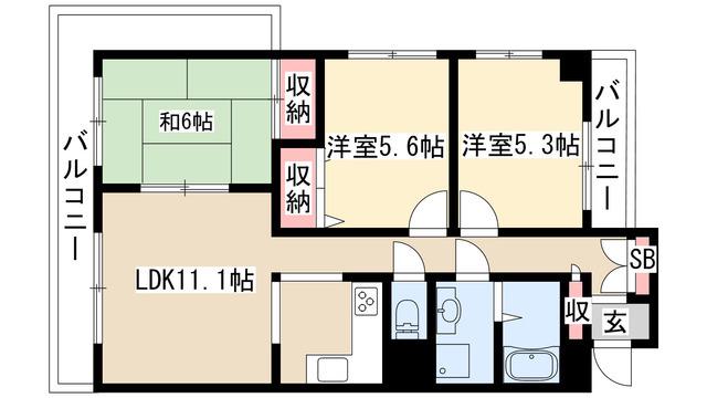シティ・ファミール千種(3LDK/3階)の間取り写真