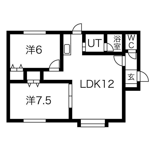 ヴィレッジ・イトウ(2LDK/2階)の間取り写真