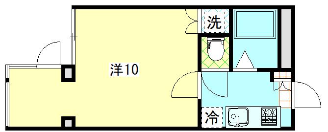 ハートコート柏木(1K/2階)の間取り写真