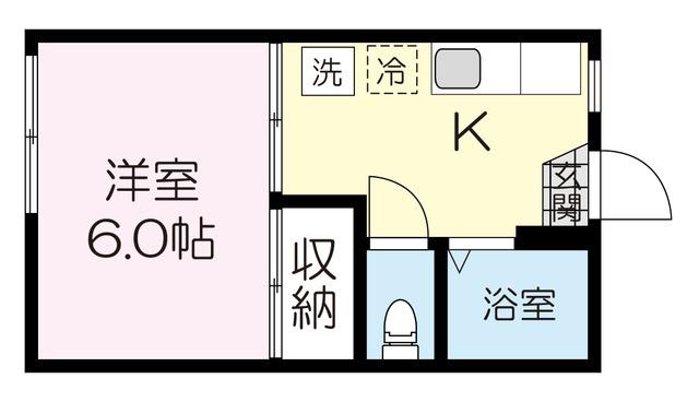 フォーブルヤサキ(1K/1階)の間取り写真