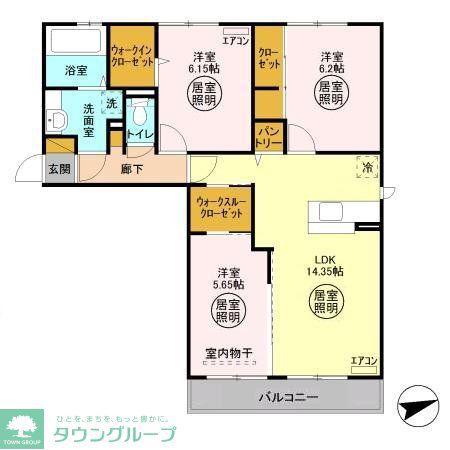 パストラル(3LDK/2階)の間取り写真