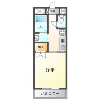 アクティブSII(1K/3階)の間取り写真