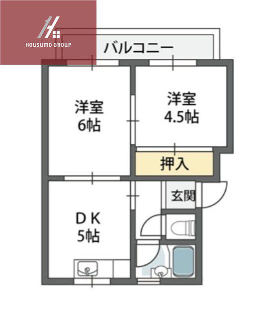 SERIE東大阪(2DK/1階)の間取り写真