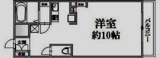 鷹野橋マンション(1LDK/4階)の間取り写真