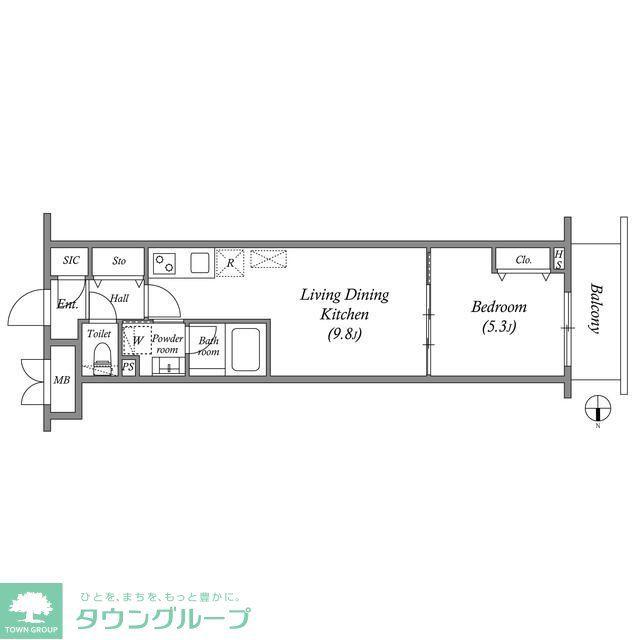 プライムガーデン若木(1LDK/1階)の間取り写真