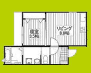 岩伸リバーコート住吉(1LDK/3階)の間取り写真