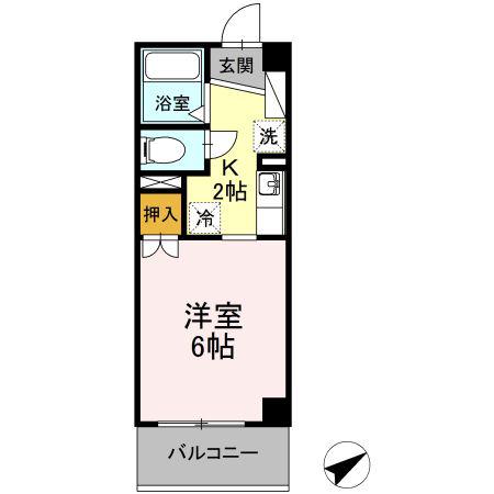エスパシオ安島(1K/4階)の間取り写真