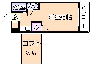 ドルフィンハイム(ワンルーム/1階)の間取り写真