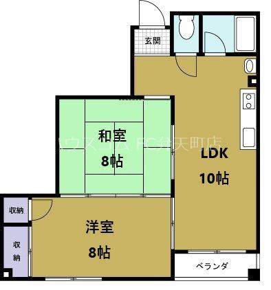 エトスⅡ(2LDK/3階)の間取り写真