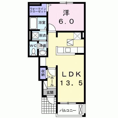 サニーレジデンス西三国F(1LDK/1階)の間取り写真