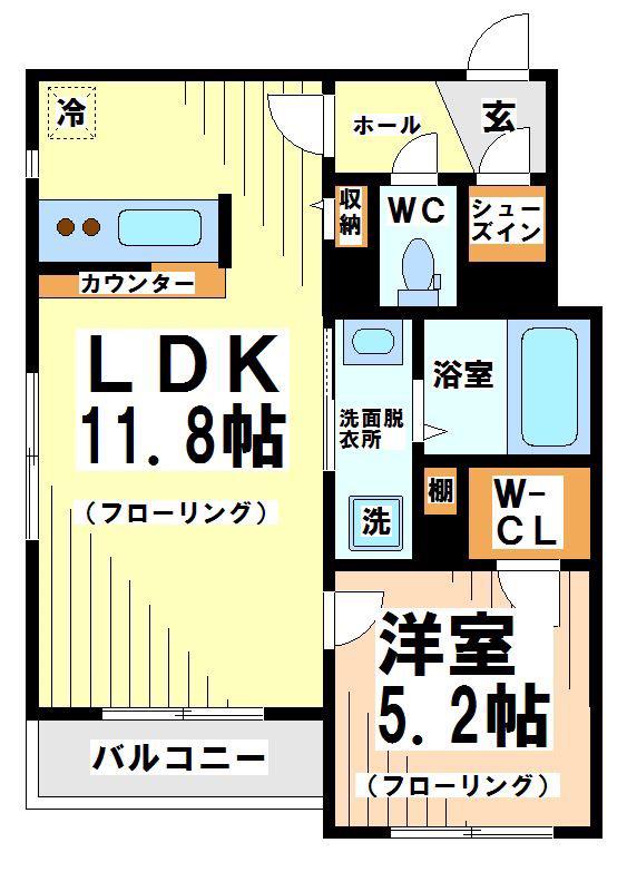 エルミタージュ南烏山 当社管理(1LDK/3階)の間取り写真